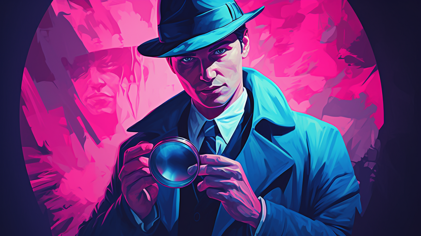 detective, teal and pink, mystery